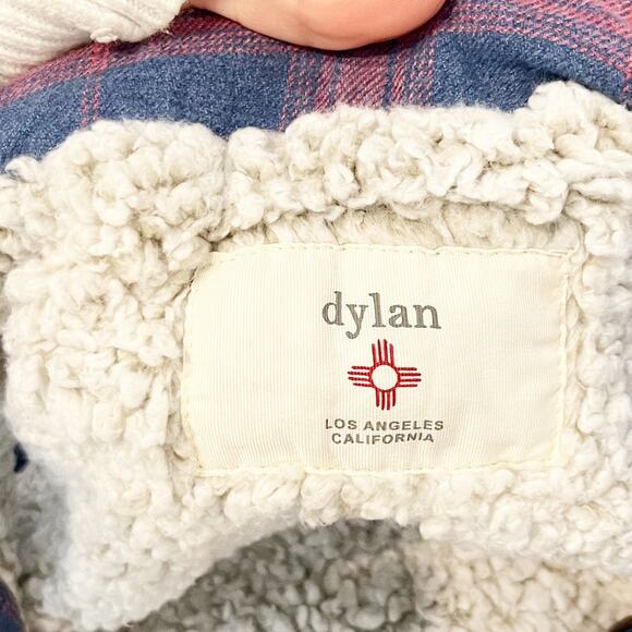 Dylan Sherpa Lined Snap Button Plaid Vest Blue Red Small - Picture 2 of 4